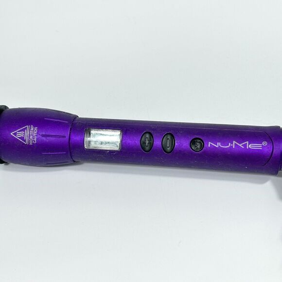 NuMe Magic Curling Wand in Purple, Clipless Titanium 32mm Digital Temp Control - Picture 4 of 6